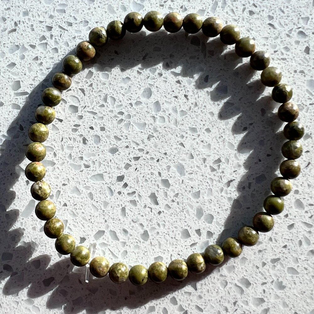 Pyrite Beaded Stretch Bracelet 4 mm
